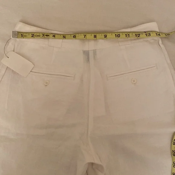 Saks Fifth Avenue White Linen shorts size 2 - Picture 3 of 4